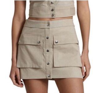 🤎 AVEC LES FILLES Solid Utility Mini A-Line Skirt 🤎